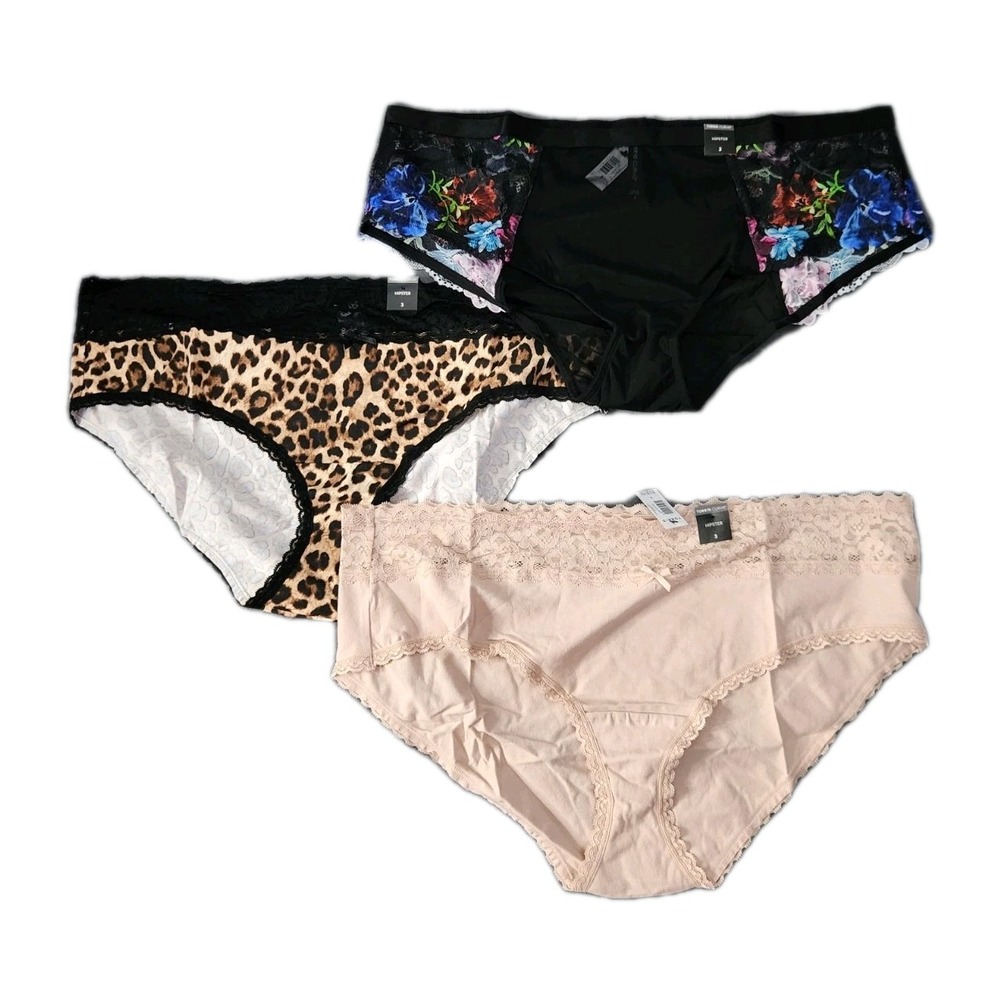 NWT 2 Pair Torrid Curve Hipster Panties Size 3 3XL Floral Lace Mesh Sheer Back‎